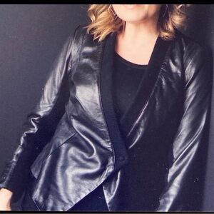 Trouve' Leather Moto Jacket Size M Black
